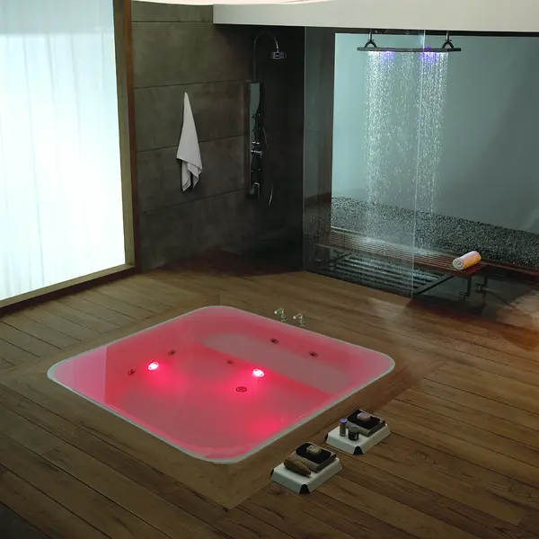 CHI ELITE WHIRLPOOL BATHTUB
SIZE: 1500*1500 MM
A MODERN WHIRLPOOL SYSTEM DESIGNED FOR A RELAXING AND THERAPEUTIC EXPERIENCE, FEATURING WHIRLPOOL MASSAGE JETS, WHIRLPOOL MOTOR, AIR INVISIBLE BUBBLE SPA, AIR BLOWER, P TRAP, HEADREST, CONTROL SYSTEM, FOOT JETS, CLICK CLACK, CHROMOTHERAPY LIGHTS, BACK JETS, AND AIR & HYDRO THERAPY.