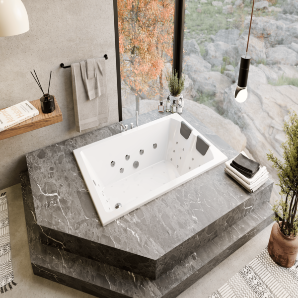 KITWIN WHIRLPOOL BATHTUB
SIZE: 1800*1200 MM
A MODERN WHIRLPOOL SYSTEM DESIGNED FOR A RELAXING AND THERAPEUTIC EXPERIENCE, FEATURING WHIRLPOOL MASSAGE JETS, WHIRLPOOL MOTOR, AIR INVISIBLE BUBBLE SPA, AIR BLOWER, P TRAP, HEADREST, CONTROL SYSTEM, FOOT JETS, CLICK CLACK, CHROMOTHERAPY LIGHTS, BACK JETS, AND AIR & HYDRO THERAPY.