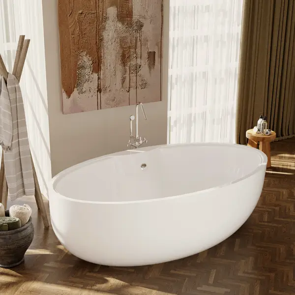 OVAL LEDGE FREESTANDING WHIRLPOOL BATHTUB 1